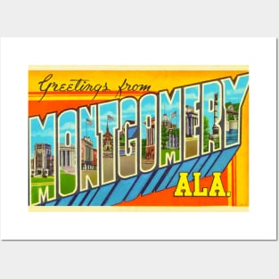 Greetings from Montgomery, Alabama - Vintage Large Letter Postcard Posters and Art